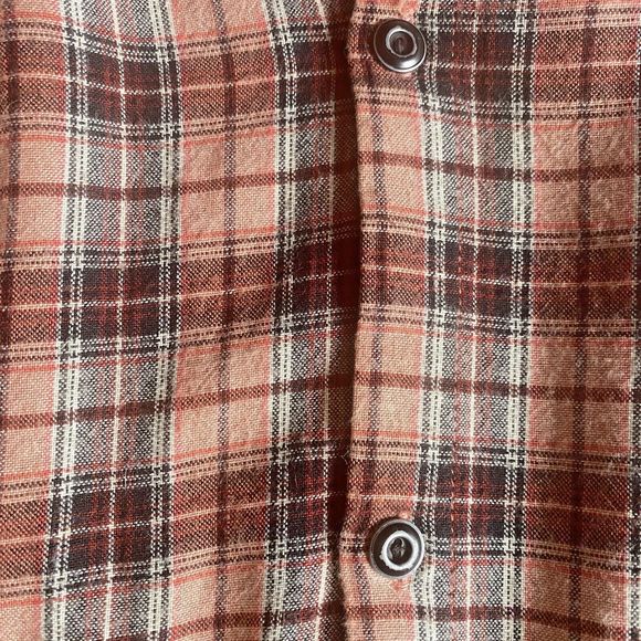 Maison Scotch Western Shirt Womens 3 Mixed Plaid Smiley Pockets Studded US 8 - Picture 11 of 15